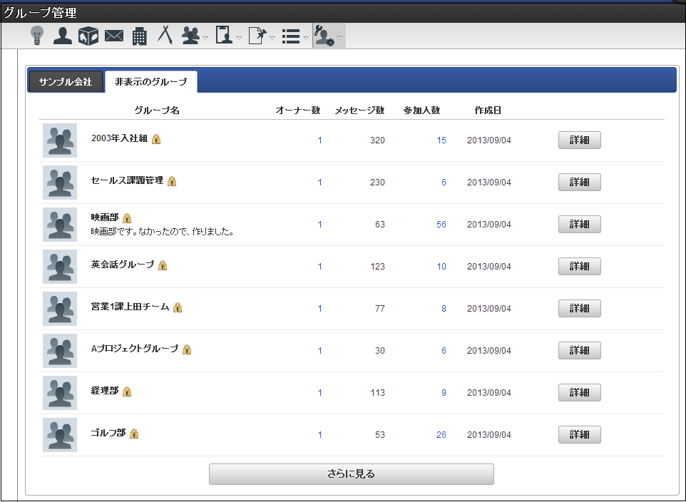 Non-display Group Tab