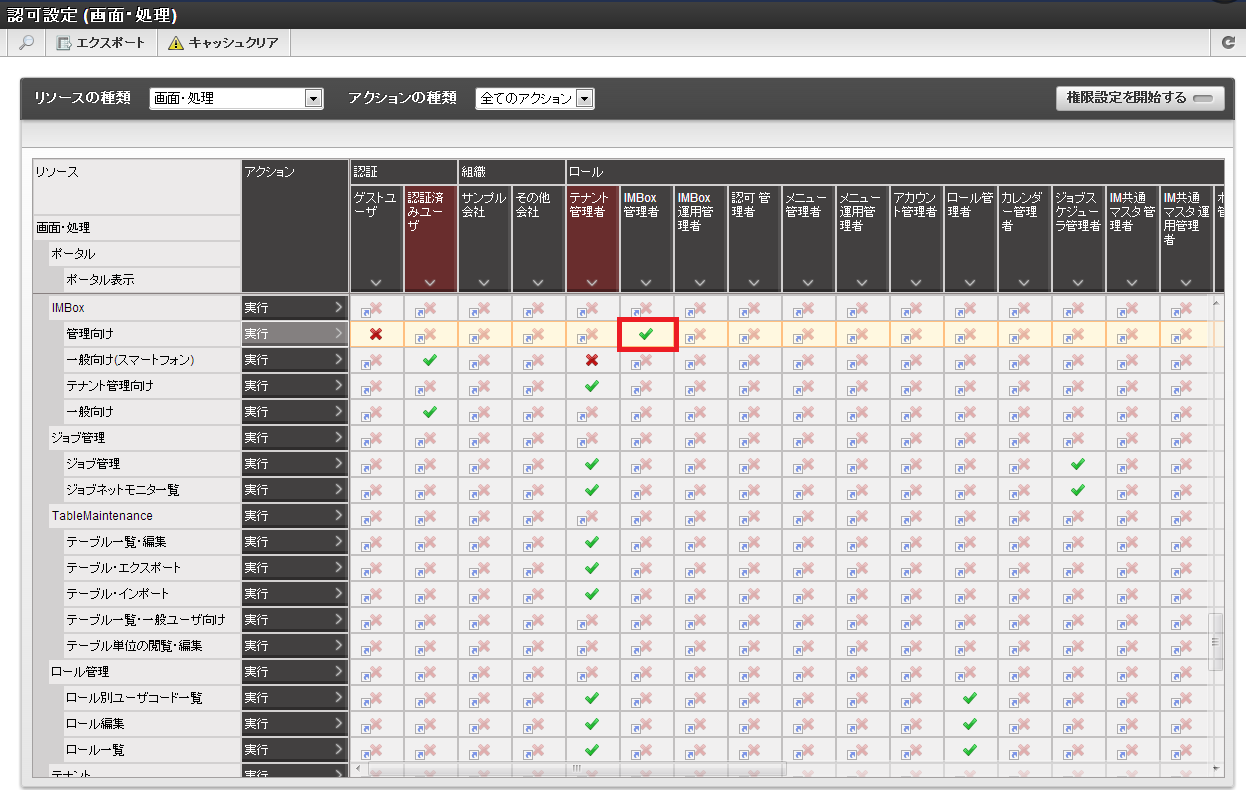 Display Authorization Setting (Screen/Process) Screen