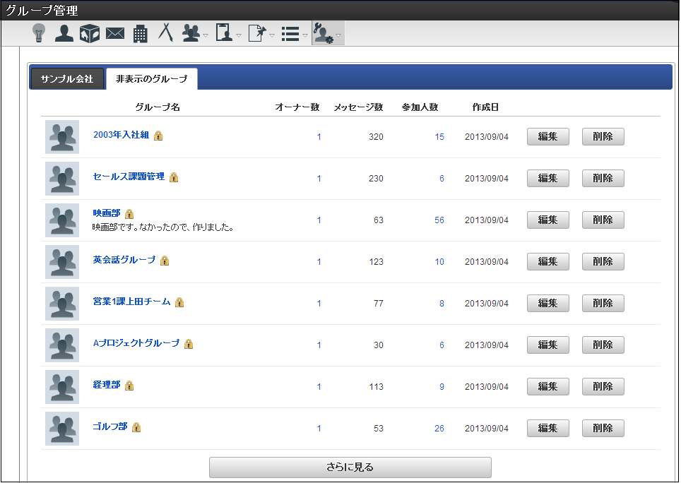 Non-display Group Tab